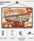 Kickin Retro Ramen Metal Sign Wall Decor For Kitchen And Home Office Asian Food Tin Sign with hanging kit, 8x12 inch