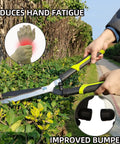 Heavy Duty Hedge Clippers With Sharp Wavy Blades For Easy Pruning Of Hedges And Borders, 19 Inch Garden Shears in use