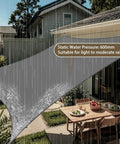 Waterproof Sun Shade Sail 8 By 10 Foot Dark Grey Canopy With Curved Edges, 95 Percent UV Blocking, 600 kPa Waterproof Rating over patio