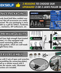 Heavy Duty Gear Puller Set With 2 Jaw And 3 Jaw Options, Ratchet Wrench And Sockets, Reversible Jaw, CrV Steel Construction