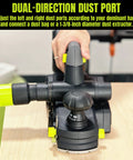 No-Fuss 20V Cordless Wood Planer With Included 4Ah Battery, features dual-direction dust port for easy dust management.