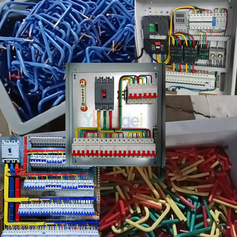 Precision Stainless Steel Wire Bender Tool For Electrical Panels And Breadboards Max 16.4Mm Cable Diameter with colorful cables and shapes.