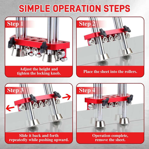 Simple operation steps for Two Station Edge Bender for sheet metal roller and roof projects, on the job site, heavy duty pro grade bender.