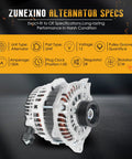 Alternator 11273 150 Amp For Ford Fusion 2010 2011 2012 V6 3.5L and Edge 2007-2014, 12V, front view showing 6-groove pulley