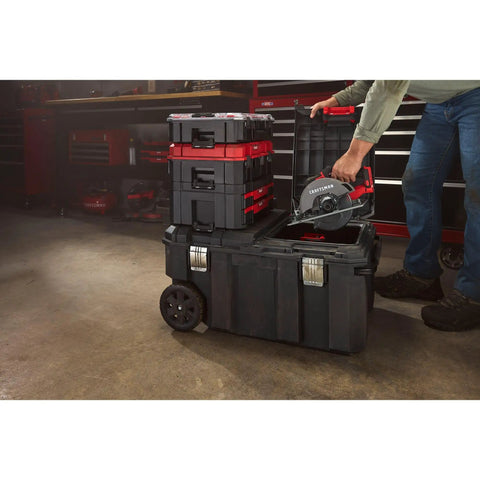 VersaStack 30 Gallon Quick Access Rolling Tool Chest With Half Lid Top for fast access to large tools, durable storage on wheels