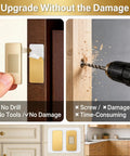 Comparison of Six Pairs Gold Magnetic Cabinet Door Catch Set Stick On No Drill Adhesive with traditional drilling method