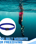 Two Piece Nylon Weight Belt Set With Hard Plastic Buckles For Freediving And Spearfishing Blue Adjustable 58 Inch Belts