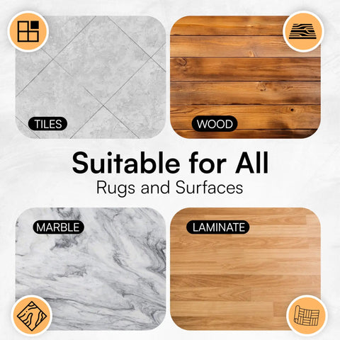 Types of floors for 8 Pack Rug Pad Gripper Set For Hardwood Floors No Slip Rug Pads Under Rug Tape Keeps Rugs In Place Reusable And Washable New Material Durable Grip For Any Floor Surface Easy To Install, including tiles, wood, marble, laminate