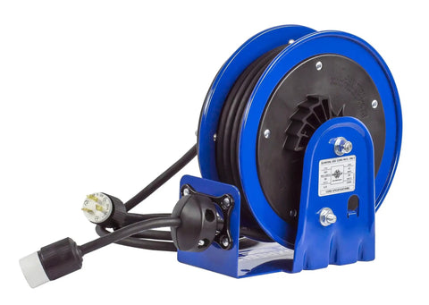 Heavy Duty 30 Foot Power Cord Reel With 12 AWG Cable Single Receptacle Retractable Electrical Reel For Garage Or Shop Mount On Wall Floor Or Overhead Durable Lightweight Portable