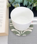 Punch Needle Coaster Kit With 6 Dope Floral Patterns, Complete Tool Set, coaster under white mug on table