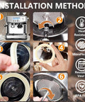 Installation method of 54mm Silicone Steam Ring Gasket for Espresso Machines Replacement Seal for Breville 8 Series