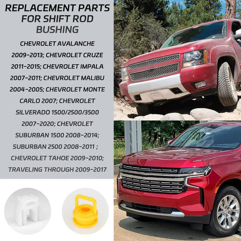 Transmission Shifter Cable Bushing Repair Kit For Chevy Silverado 1500 2500 3500 Jeep RAM Dodge Buick GMC 2004 To 2020, vehicle images and bushings