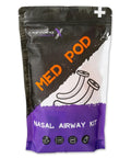 Front view of Deluxe Pro Grade Nasopharyngeal Airway Kit With Six NPAs in various sizes, included in a MED POD bag.