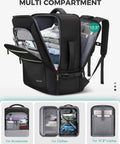 Underseat Carry On Travel Backpack With Removable Shoe Compartment for Mess Free Packing TSA Approved Waterproof Fits 17.3 Inch Laptop
