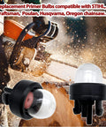 Chainsaw with Six Pack Snap In Primer Bulbs Replacement For Gas Power Tools Including Chainsaws Trimmers Blowers And Brush Cutters Easy Fit Universal Bulb Set Compatible With Roybi Homelite Zama Walbro Engines And More
