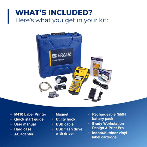 Top Shelf Handheld Portable Label Printer Kit Built For Daily Hustle with accessories in rugged case and label printer.