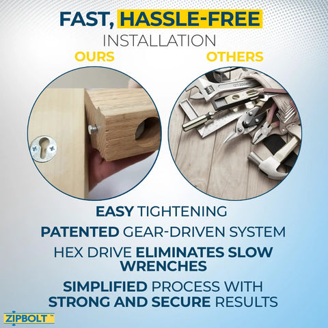 Comparison of Slipfix Railbolt Handrail Post To Post Fastening System for stairs vs traditional tools