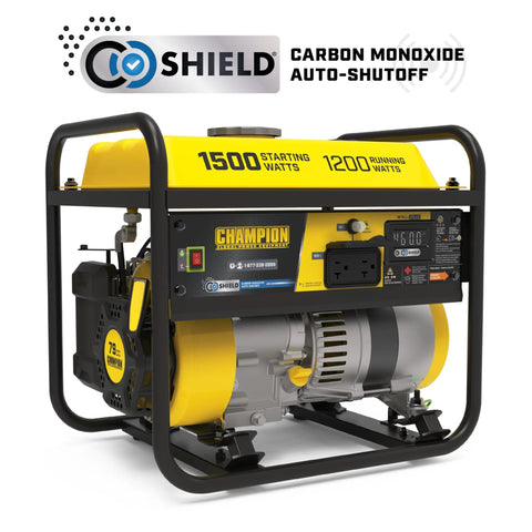 Portable 1500 Watt Generator With 120V 20A Outlet Delivers Up To 10 Hours Run Time At 65 dBA Noise Low Oil Shut Off And 0.4 Quart Oil Capacity