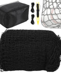 Batting Cage Netting For Backyard Or Garage Use 10x10x35 Ft Or 12x12x55 Ft No Frame Included with rope edges, storage bag, and accessories