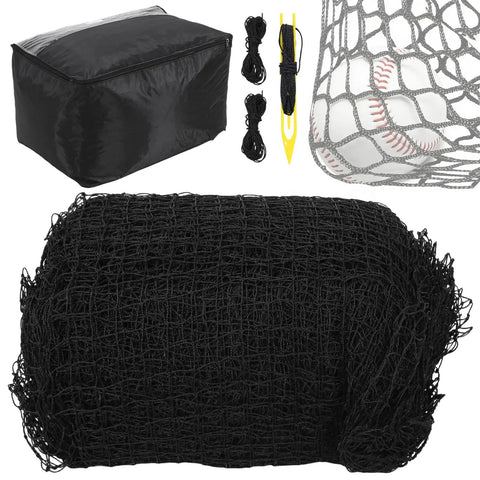 Batting Cage Netting For Backyard Or Garage Use 10x10x35 Ft Or 12x12x55 Ft No Frame Included with rope edges, storage bag, and accessories