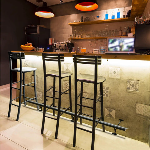 4 Foot Bar Foot Rail Kit With 304 Stainless Steel Tubes Polished Finish And Brushed Brackets Silver Bar Rail for under counter
