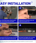 BlueStars two-pack furnace flame sensor replacement for Rheem/Ruud, 62-23543-01; four-step installation guide panels.