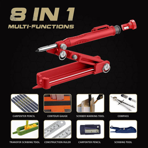 Killer Multi Function Scribing Tool And Precision Gauge With A Built In Carpenter Pencil Rock Solid Zinc Alloy Build for woodworking.