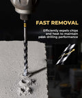 Front view of Toolant serrated eccentric masonry drill bit, carbide-tipped, 5/32–3/8 in, drilling concrete block