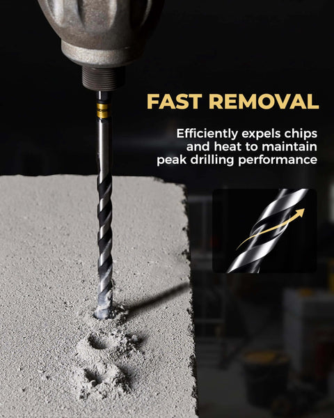 Front view of Toolant serrated eccentric masonry drill bit, carbide-tipped, 5/32–3/8 in, drilling concrete block