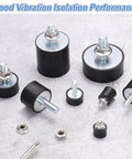 2 Pack M8 Thread Rubber Mounts Vibration Isolators 30 X 20mm Cylindrical Shock Absorbers With Studs And Non Slip Nuts Tough Durable Build For Machinery Equipment Automotive Projects, assorted mounts and nuts