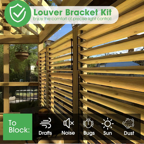 All In One Louver Bracket Kit For Deck Sunblind System Includes 22 Brackets 10 Actuators Screws Rivets And Instructions Fits 11 Boards Of 48 Inches Each Powder Coated Iron For Outdoor Louvered Fence Pergola And Shutter