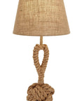 Jute Rope Table Lamp With Linen Shade Rustic Twisted Rope Accent Lamp For Living Room Cozy Warm Glow Industrial Natural Decor 13 By 13 By 28 Inches Brown