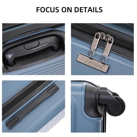 Close-up details of Hard Shell Carry On Luggage 20 Inch With Spinner Wheels Airline Approved Hardside Suitcase for Biz Trips and School