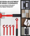 4 In 1 Door Hinge Adjustment Tool Kit With 14mm 18mm 23mm And 25mm Wrenches For Precise Gap Alignment For Doors And Cabinets Heavy Duty Universal Hinge Repair And Installation Tool For DIY And Pros