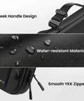 Close-up of must-have slim carrying case for Nintendo Switch 2 model 2025 with sleek handle, water-resistant felt, and YKK zipper.