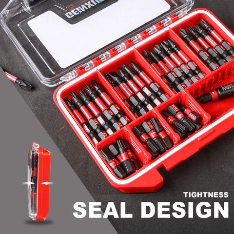 IPX4 Waterproof Small Parts Organizer Case With Removable Dividers Two Boxes Set, shown open with screwdriver bits organized inside.