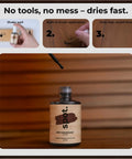 Knockout Match Wood Stain Repair Kit With Brush On Touch Up Bottles For Scratches And Dings Provincial Dark Walnut Ebony And Red Mahogany Tones indoor wood stain bottle with applicator