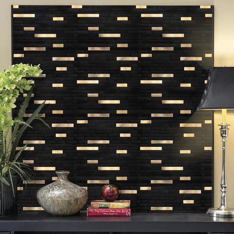 Peel And Stick Backsplash Wood And Metal Mosaic Tiles For Kitchen Self Adhesive No Grout No Mess DIY Friendly Budget Friendly 10 Sheets
