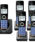 Top Shelf Five Handset Landline Phone System That Straight Up Blocks Spam Calls showing five cordless phones with docking stations.