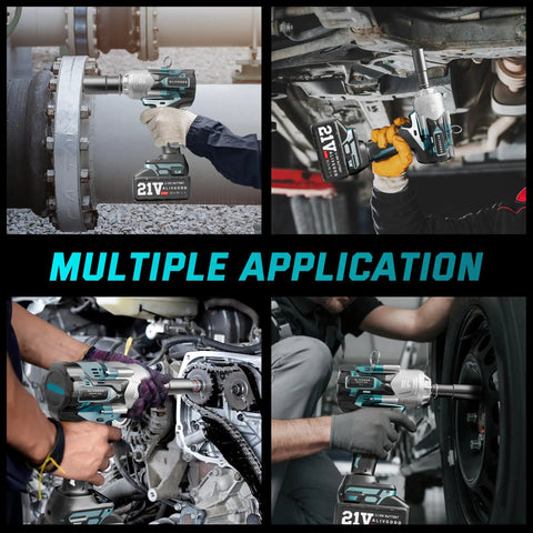 Heavy Hauler Cordless Impact Wrench Dropping 1300 Nm Of Boss Level Torque 1/2 Inch Drive Electric Tool Ships With Twin 5 Ah Packs Snappy Charger And Five Tough Sockets For Big Rig And Rv Jobs in multiple applications including auto and RV maintenance.