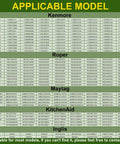Model compatibility chart for Kenmore, Roper, Maytag, KitchenAid, Inglis, showing applicability for dryer heating elements.