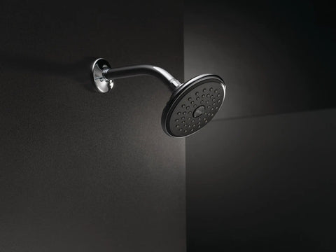 Chrome Single Spray Shower Head With Touch Clean Technology, Delivers a Powerhouse Full Body Spray, model RP51305, side view