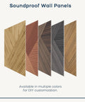 Six Pack Acoustic Wall Panels For Home Studio And Office, High Density Polyester Sound Absorbers With Wood Print Finish in various colors