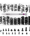 All Purpose Pro Grade 500 Piece Screw Kit With M1.2 M1.4 M2.0 Small Screws and Micro Screwdriver in transparent case
