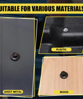 Heavy Duty Number 10 X 1 Inch Black Hex Head Self Drilling Roofing Screws, 300 Piece Set secured in sheet metal, plastic, and wood.