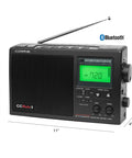 Long Range AM FM Portable Digital Radio With NOAA Weather Alerts And Bluetooth 2 Meter Ham Band Compatibility, front view