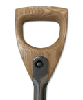 Deep Dish Banjo Plantation Fork With Solid Forged Carbon Steel Head Five Rivet Ash Handle Integral Wooden Hilt close-up