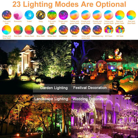 23 lighting modes for Four Pack RGB LED Flood Lights Outdoor 300W Equivalent 30W Bluetooth Smart Color Changing Floodlights decor ideas