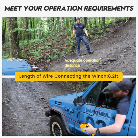 Winch Remote Replacement Switch For 12V Electric Winches 1500 Lb To 5000 Lb, Forward And Reverse Control Retract And Extend, Easy To Use Beefed-Up Backup Part Kit, 8.2 ft wired control