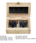 Beefy Hardened Steel V Block With Clamp Set 1-3/8 x 1-3/8 x 1-3/16 90 Degree Precision Machinist Gauge For Mill And Lathe Multi Purpose V Block Tool With High Squareness And Parallelism in wooden case